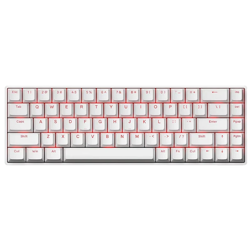 Fierce Gaming Gear Fire 68 Pro Aluminum Wired RGB Hot-Swappable Mechanical Keyboard (White) (Gateron Magnetic Jade Customized Switch)