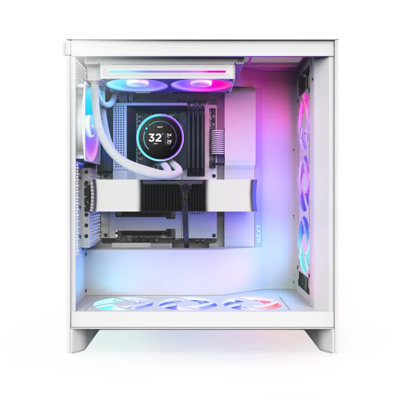 NZXT Kraken Elite 240 RGB 240mm AIO Liquid Cooler with IPS LCD & RGB Core Single-Frame Fan (Black, White) (RL-KR24E-B2, RL-KR24E-W2)