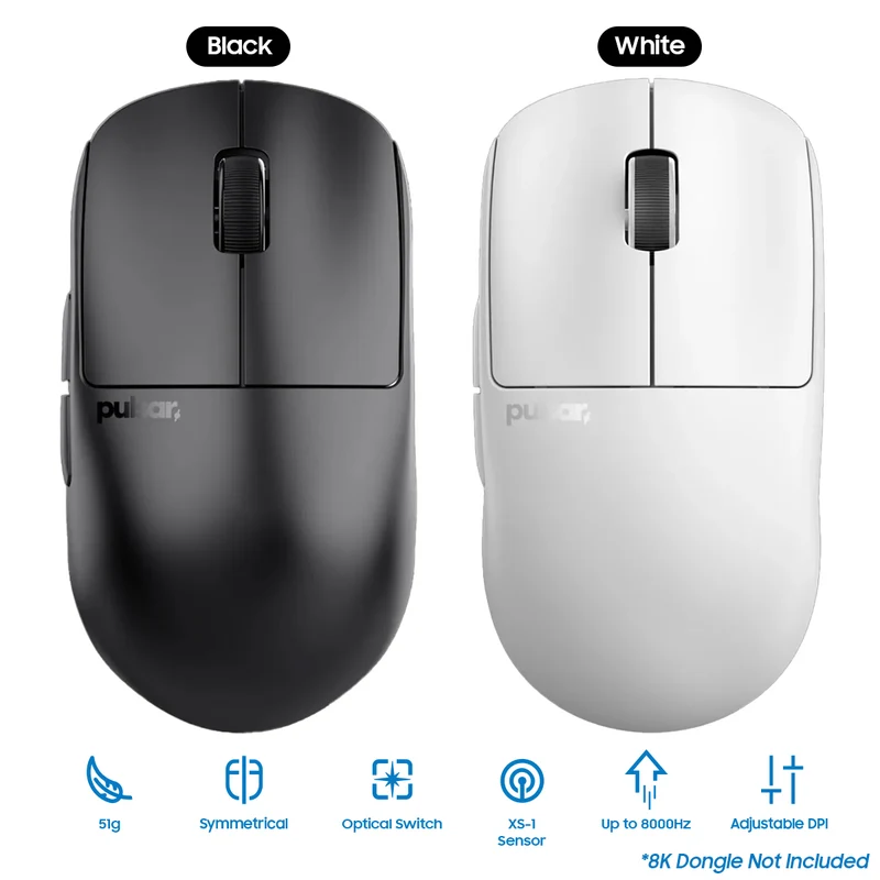 Pulsar X2H V3 Ultralight Weight eSports Gaming Mouse Size 1 (Black, White) (PX2H311, PX2H312)