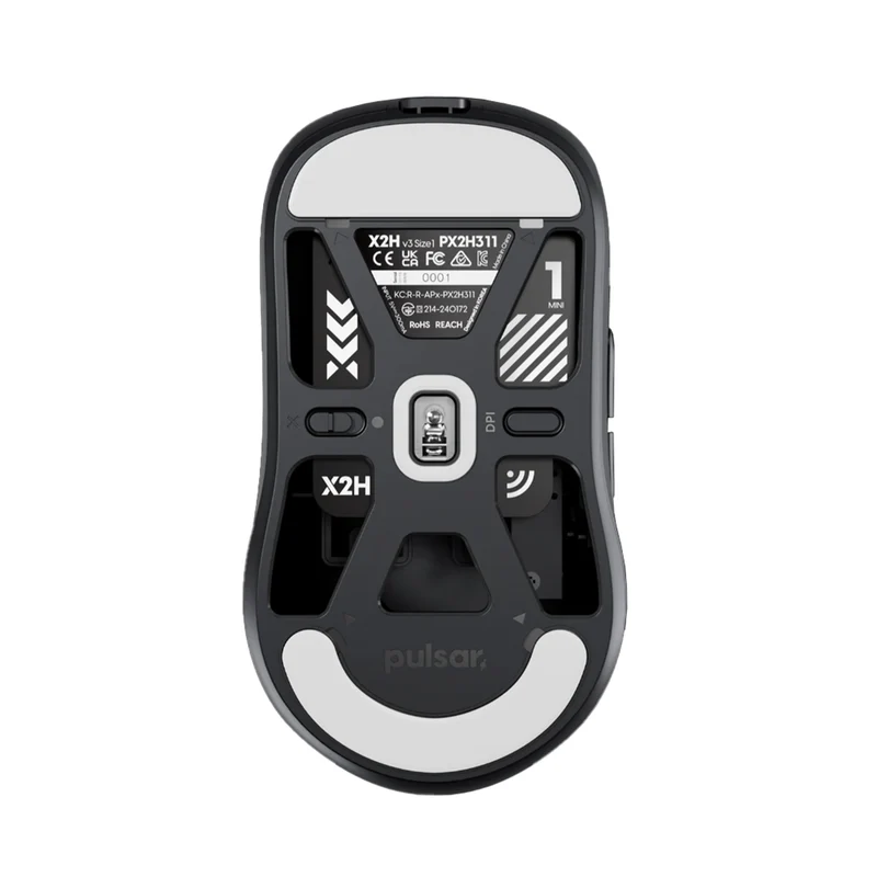 Pulsar X2H V3 Ultralight Weight eSports Gaming Mouse Size 1 (Black, White) (PX2H311, PX2H312)