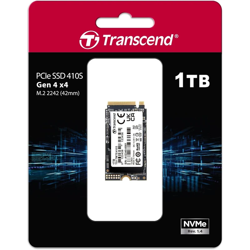 Transcend 410S M.2 2242 PCIe Gen4 x4 Internal SSD (256GB, 512GB, 1TB, 2TB) (TS256GMTE410S, TS512GMTE410S,TS1TMTE410S, TS2TMTE410S)