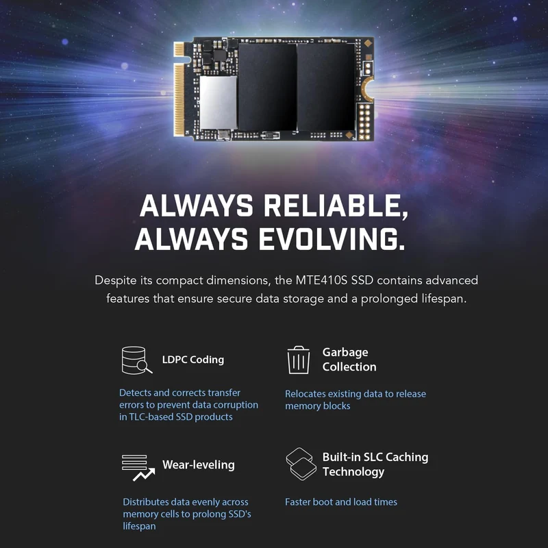 Transcend 410S M.2 2242 PCIe Gen4 x4 Internal SSD (256GB, 512GB, 1TB, 2TB) (TS256GMTE410S, TS512GMTE410S,TS1TMTE410S, TS2TMTE410S)