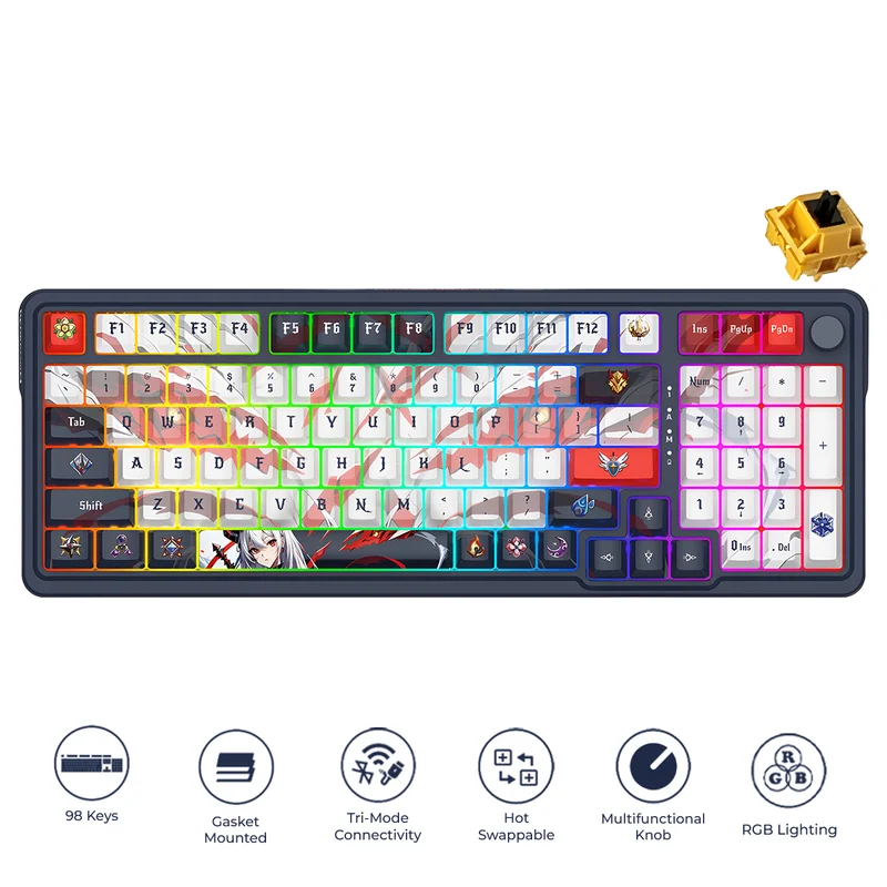 Redragon Eisa Pro SE Anime 3 Modes 98-Key Hot-Swappable RGB Mechanical Keyboard (Hi-Fi Linear Switch) (K686AK-RGB-Pro)