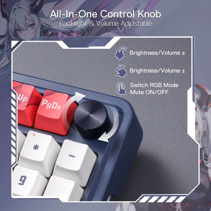 Redragon Eisa Pro SE Anime 3 Modes 98-Key Hot-Swappable RGB Mechanical Keyboard (Hi-Fi Linear Switch) (K686AK-RGB-Pro)