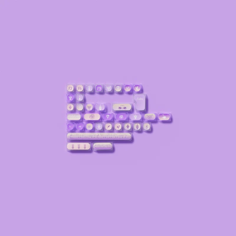 Akko Swan Sonata Pudding Keycap Set MOA Profile 140 Keys