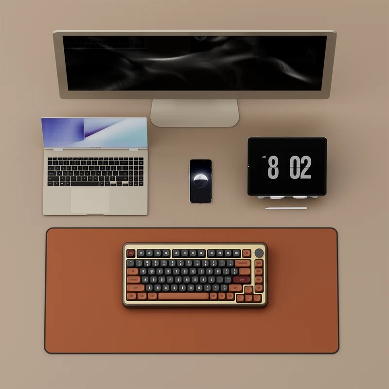 Akko MU02 Autumn Walnut Wood Case Multi-Mode RGB Hot-Swappable Mechanical Keyboard (Akko Rosewood Switch)