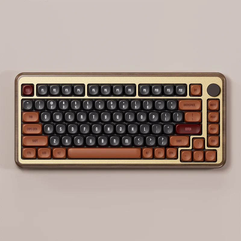 Akko MU02 Autumn Walnut Wood Case Multi-Mode RGB Hot-Swappable Mechanical Keyboard (Akko Rosewood Switch)