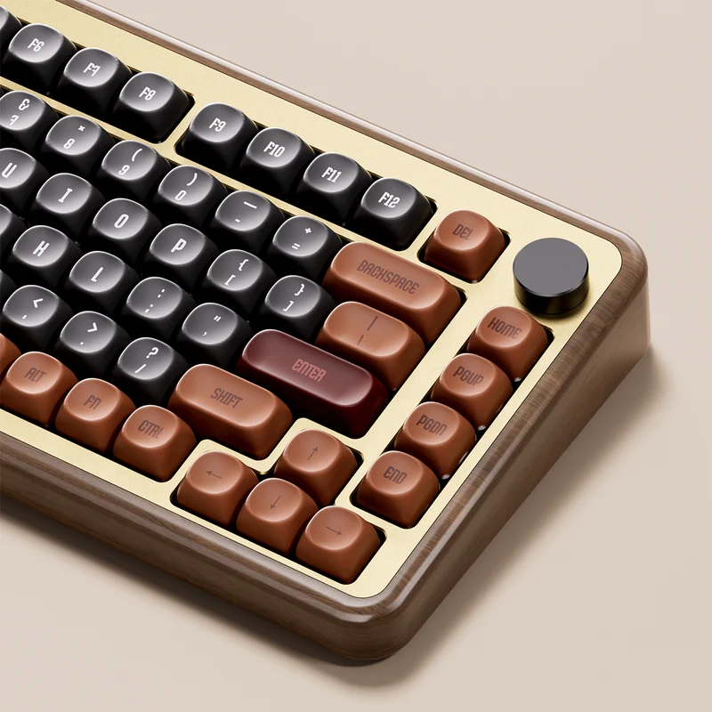 Akko MU02 Autumn Walnut Wood Case Multi-Mode RGB Hot-Swappable Mechanical Keyboard (Akko Rosewood Switch)