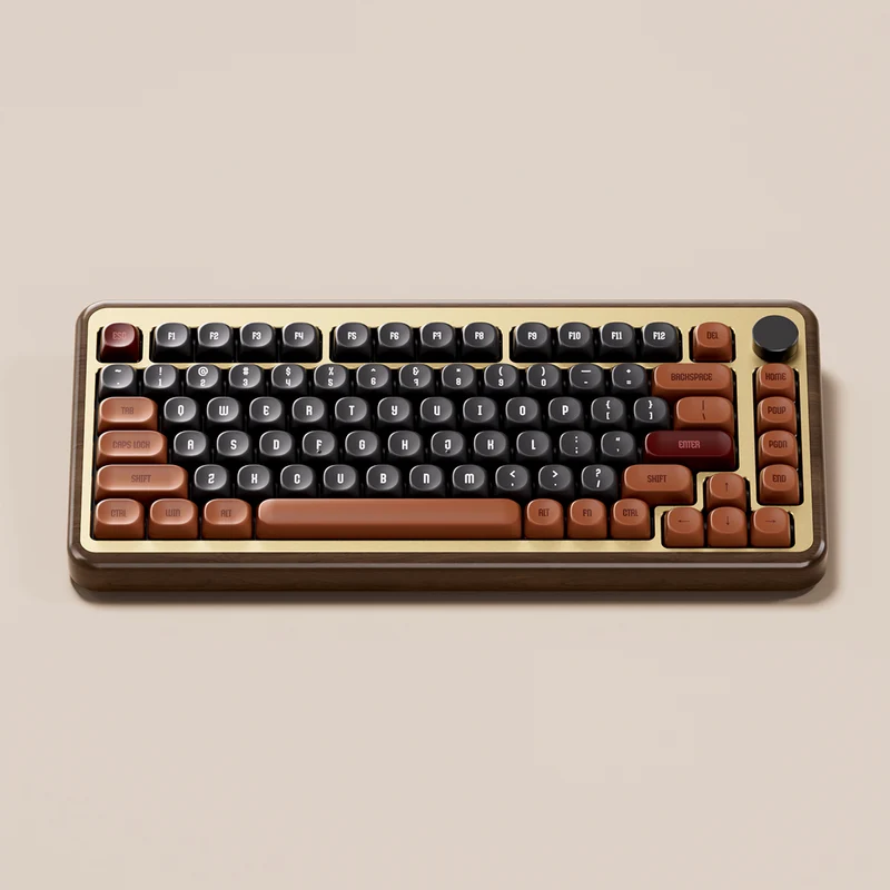 Akko MU02 Autumn Walnut Wood Case Multi-Mode RGB Hot-Swappable Mechanical Keyboard (Akko Rosewood Switch)