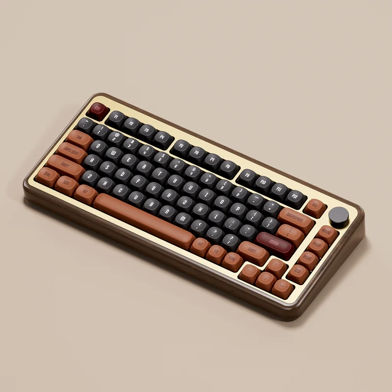 Akko MU02 Autumn Walnut Wood Case Multi-Mode RGB Hot-Swappable Mechanical Keyboard (Akko Rosewood Switch)