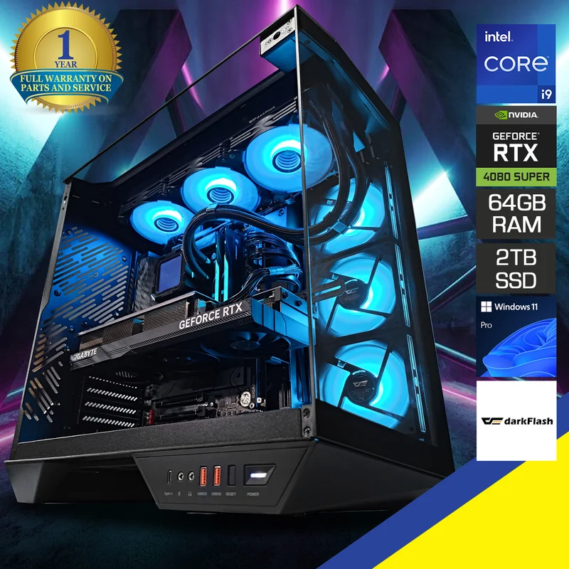 Ultra Arcee DY470 TG Black Desktop Gaming PC | Intel i9 14900K | 64 GB RAM | 2 TB SSD | RTX 4080 Super | Windows 11 Pro