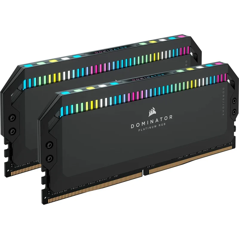 Corsair Dominator Platinum RGB 32GB (2x16GB) DDR5 DRAM 6000Mhz CL30 Memory Kit (Black) (CMT32GX5M2B6000C30)