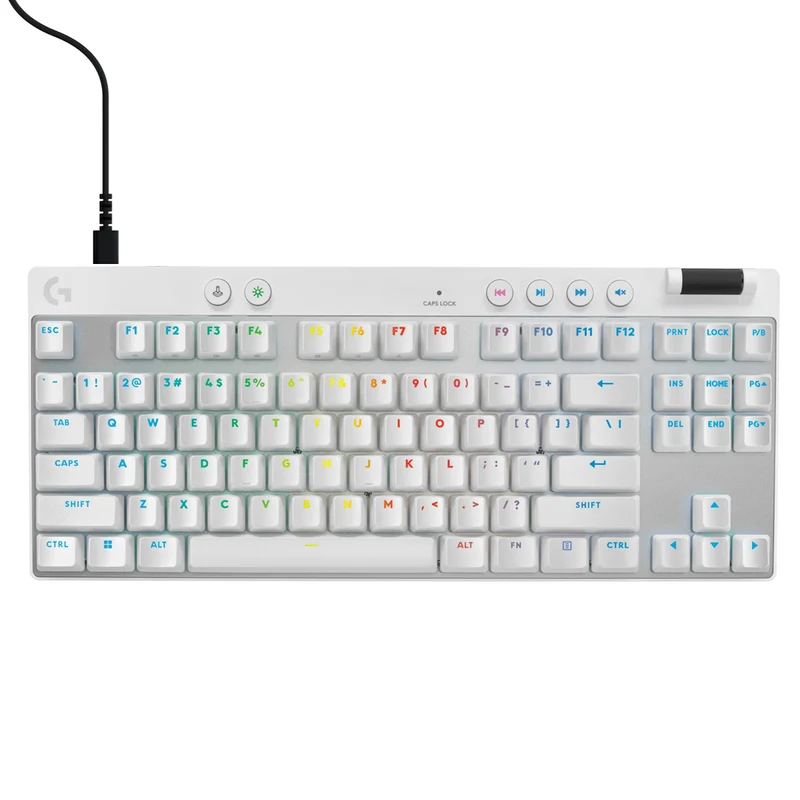 Logitech G Pro X TKL Rapid Wired Gaming Keyboard with Analog Switches (Black, White) (920-013234)