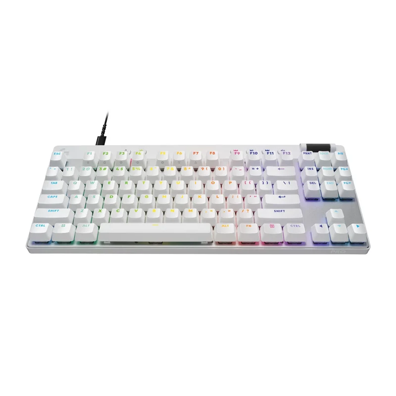 Logitech G Pro X TKL Rapid Wired Gaming Keyboard with Analog Switches (Black, White) (920-013234)