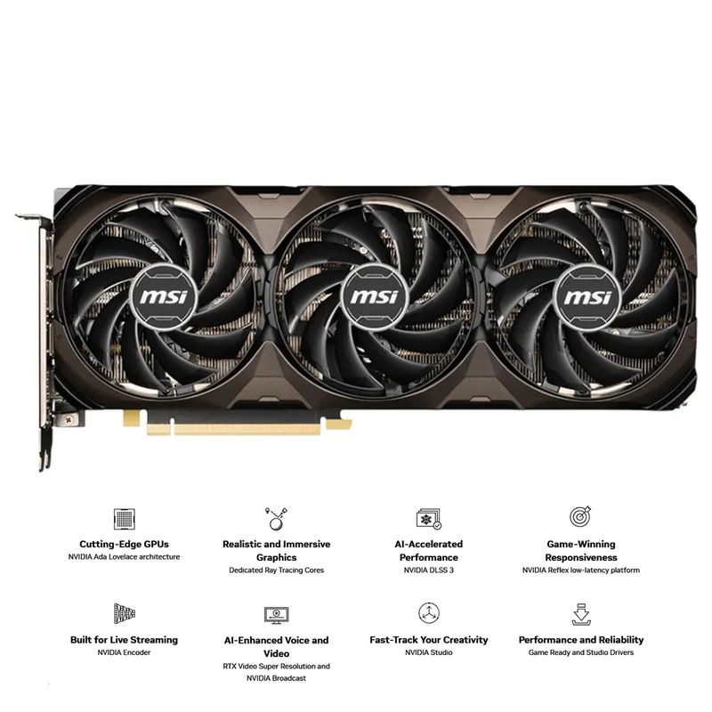 MSI Geforce RTX 4070 Ti Super 16G Shadow 3X OC Graphics Card