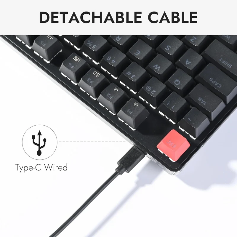 Keychron Lemokey X1 QMK/VIA Red Backlight TKL Wired Mechanical Gaming Keyboard (Brown Switch) (X1-A3)