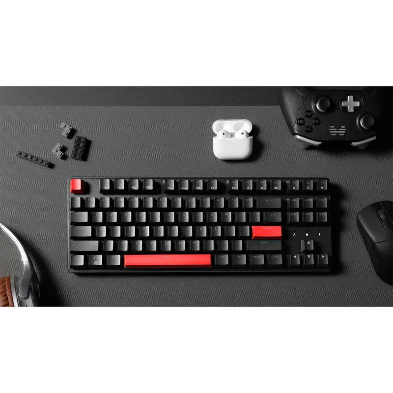 Keychron Lemokey X1 QMK/VIA Red Backlight TKL Wired Mechanical Gaming Keyboard (Brown Switch) (X1-A3)