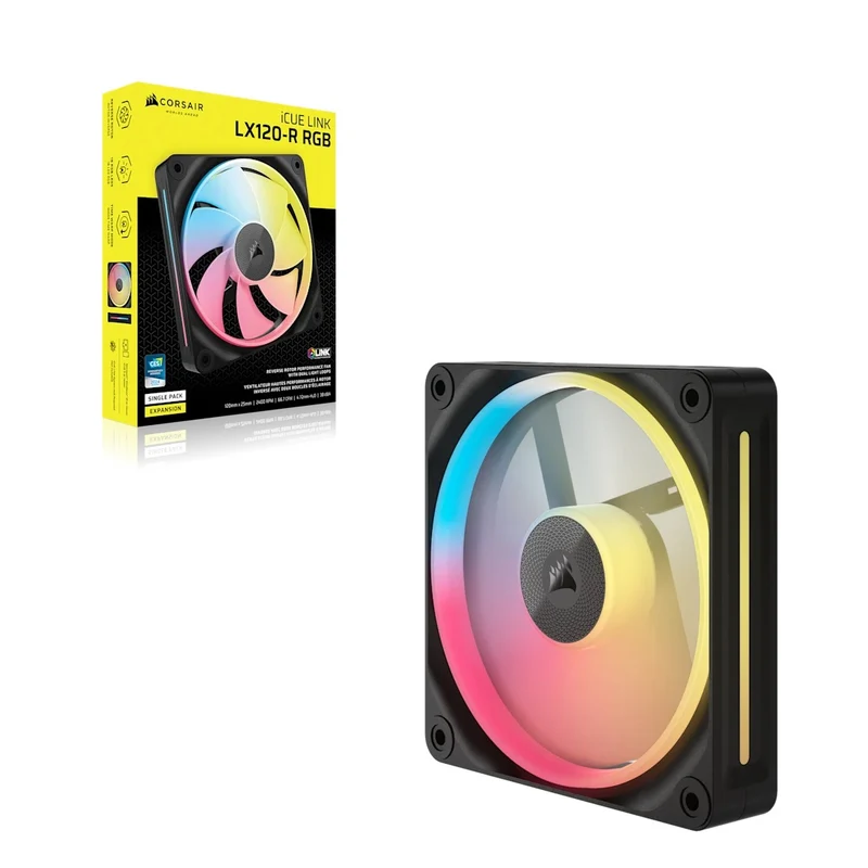 Corsair iCue Link LX120-R RGB 120mm PWM Reverse Single Expansion Fan Kit (Black, White)