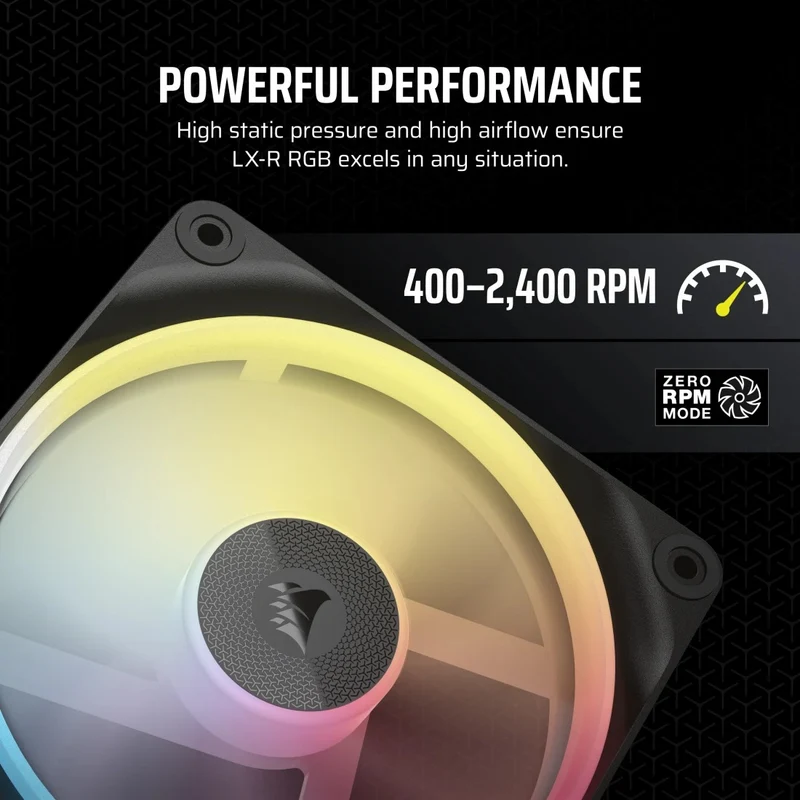 Corsair iCue Link LX120-R RGB 120mm PWM Reverse Single Expansion Fan Kit (Black, White)