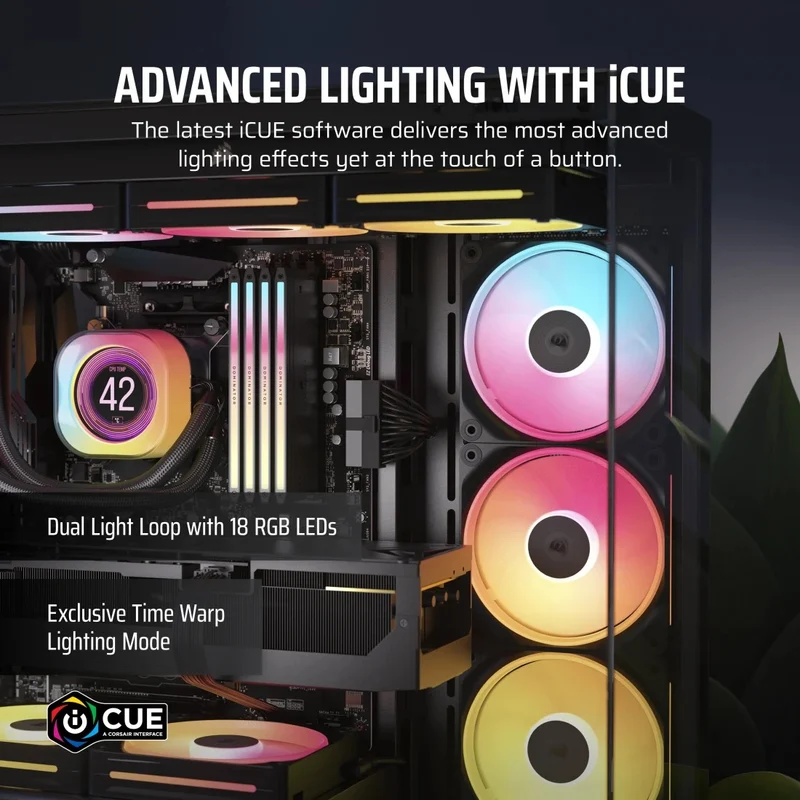 Corsair iCue Link LX120-R RGB 120mm PWM Reverse Single Expansion Fan Kit (Black, White)