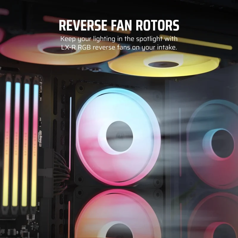 Corsair iCue Link LX120-R RGB 120mm PWM Reverse Single Expansion Fan Kit (Black, White)
