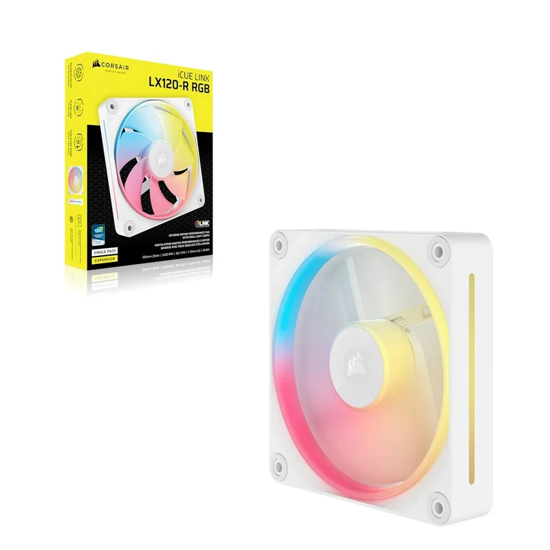 Corsair iCue Link LX120-R RGB 120mm PWM Reverse Single Expansion Fan Kit (Black, White)