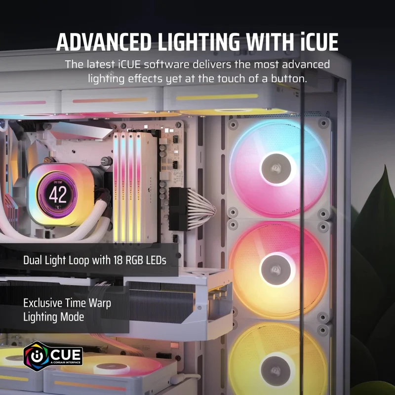 Corsair iCue Link LX120-R RGB 120mm PWM Reverse Single Expansion Fan Kit (Black, White)