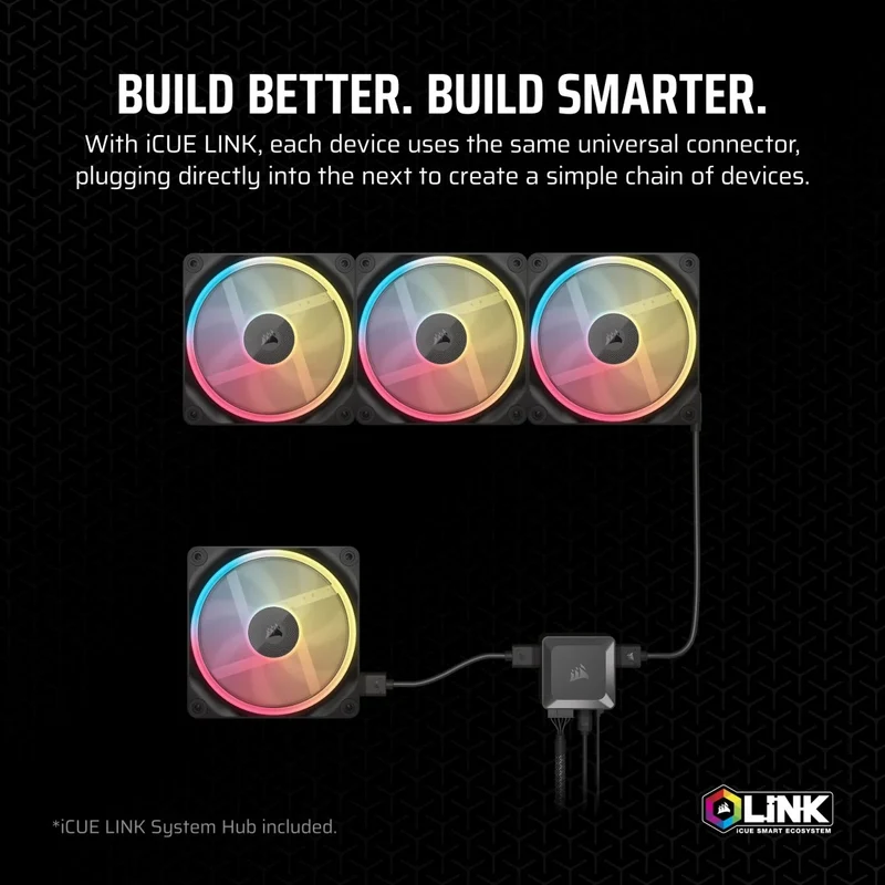 Corsair iCue Link LX120-R RGB 120mm PWM Reverse Triple Fan Kit (Black, White) (CO-9051050-WW, CO-9051054-WW)
