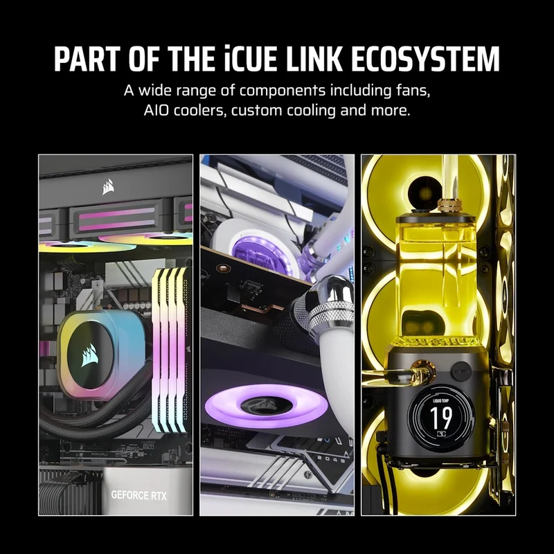 Corsair iCue Link LX120-R RGB 120mm PWM Reverse Triple Fan Kit (Black, White) (CO-9051050-WW, CO-9051054-WW)