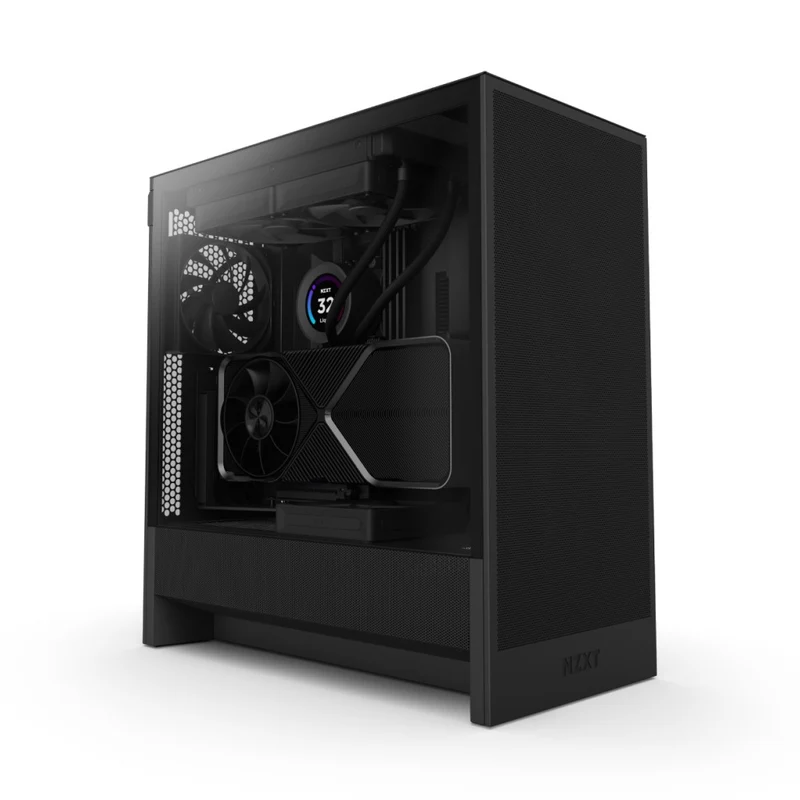 NZXT H5 Flow Compact ATX Mid-Tower Airflow Case (Black, White) (CC-H52FB-01, CC-H52FW-01)