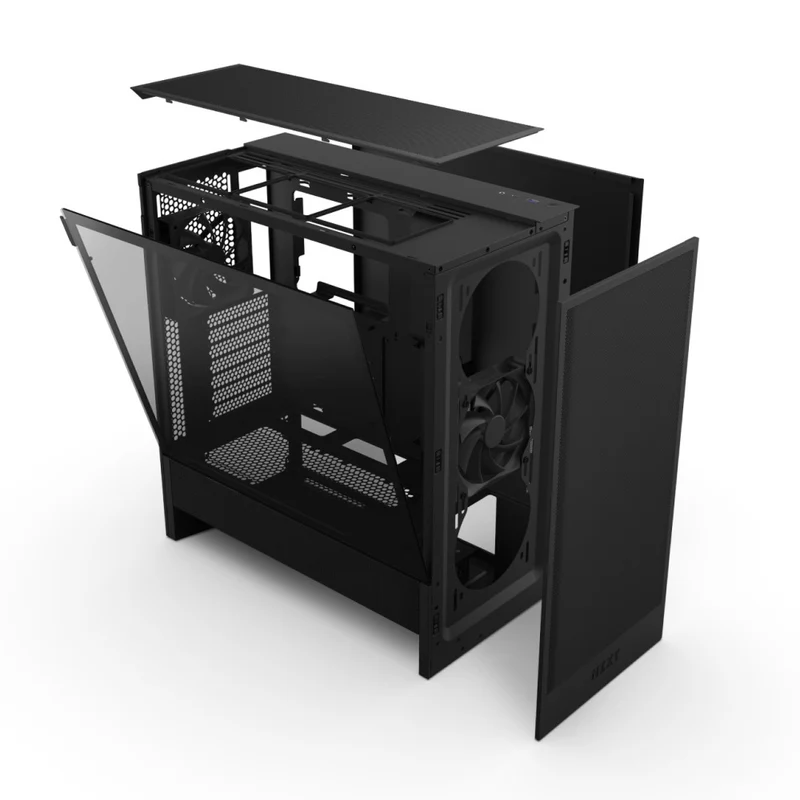 NZXT H5 Flow Compact ATX Mid-Tower Airflow Case (Black, White) (CC-H52FB-01, CC-H52FW-01)