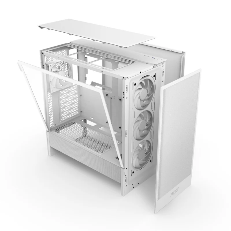 NZXT H5 Flow RGB (2024) Compact ATX Mid-Tower Airflow Case with RGB Fans (Black, White) (CC-H52FB-R1, CC-H52FW-R1)