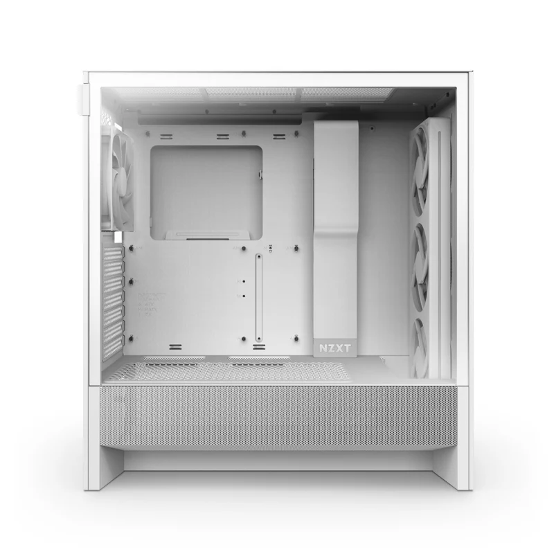 NZXT H5 Flow RGB (2024) Compact ATX Mid-Tower Airflow Case with RGB Fans (Black, White) (CC-H52FB-R1, CC-H52FW-R1)