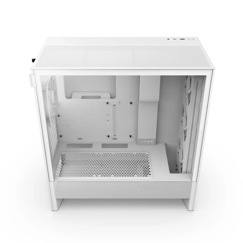 NZXT H5 Flow RGB (2024) Compact ATX Mid-Tower Airflow Case with RGB Fans (Black, White) (CC-H52FB-R1, CC-H52FW-R1)