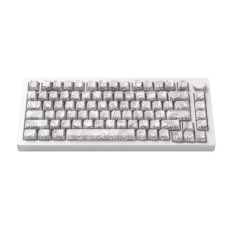 MonsGeek M1 V5 Contour Lines Aluminum Case Multi-Mode RGB Hot-Swappable Mechanical Keyboard (White) (Akko V3 Piano Pro Switch)