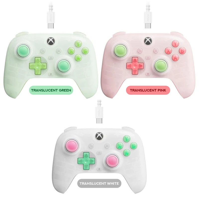 8Bitdo Ultimate Mini Wired Controller for Xbox (82CC) (Translucent Green, Translucent Pink, Translucent White)
