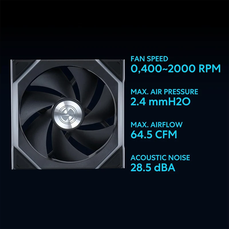 Lian Li Uni Fan SL Wireless 120 ARGB Reverse Blade - Single Pack (Black) (12RSL1W1B)