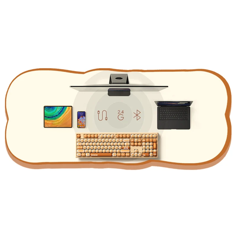 Akko x MonsGeek MG108B Bun Wonderland Multi-Mode RGB Hot-Swappable Mechanical Keyboard (Akko V3 Piano Pro Switch, Akko Creamy Cyan Switch)