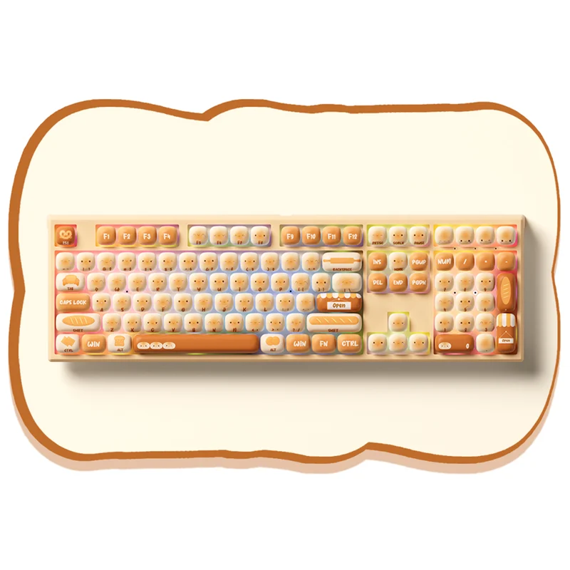 Akko x MonsGeek MG108B Bun Wonderland Multi-Mode RGB Hot-Swappable Mechanical Keyboard (Akko V3 Piano Pro Switch, Akko Creamy Cyan Switch)