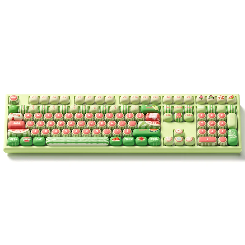 Akko x MonsGeek MG108B Watermelon Multi-Mode RGB Hot-Swappable Mechanical Keyboard (Akko V3 Piano Pro Switch)