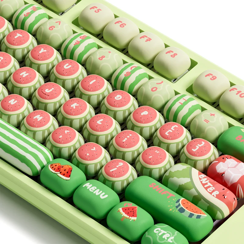 Akko x MonsGeek MG108B Watermelon Multi-Mode RGB Hot-Swappable Mechanical Keyboard (Akko V3 Piano Pro Switch)