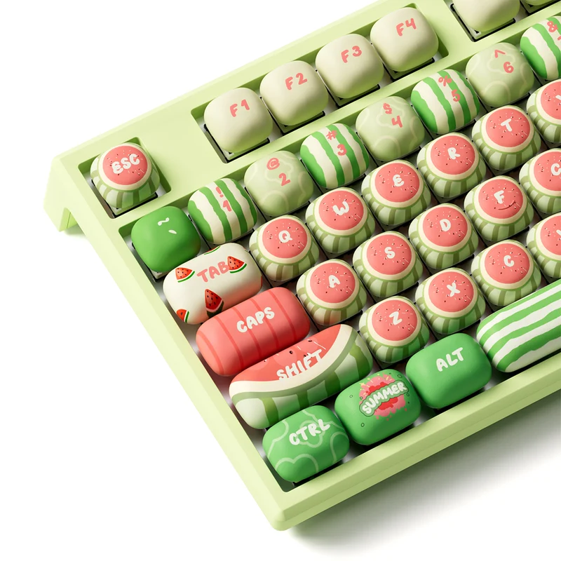Akko x MonsGeek MG108B Watermelon Multi-Mode RGB Hot-Swappable Mechanical Keyboard (Akko V3 Piano Pro Switch)