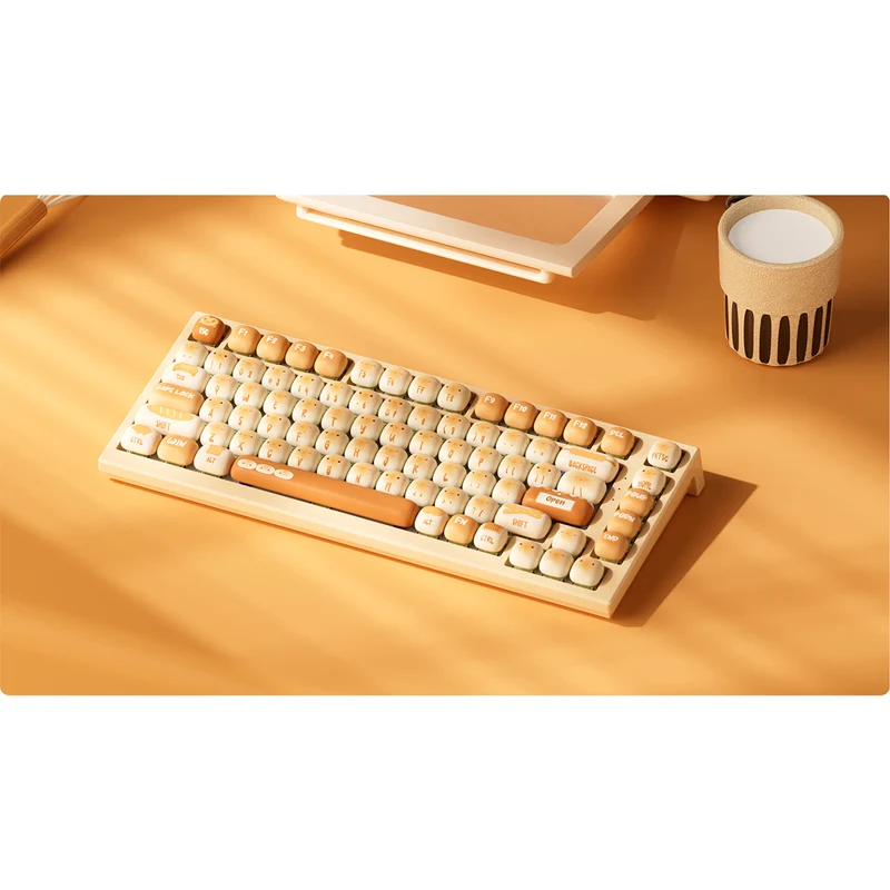 Akko x MonsGeek MG75W Bun Wonderland Dual-Mode Hot-Swappable Mechanical Keyboard (Akko V3 Piano Pro Switch, Akko Creamy Cyan Switch)