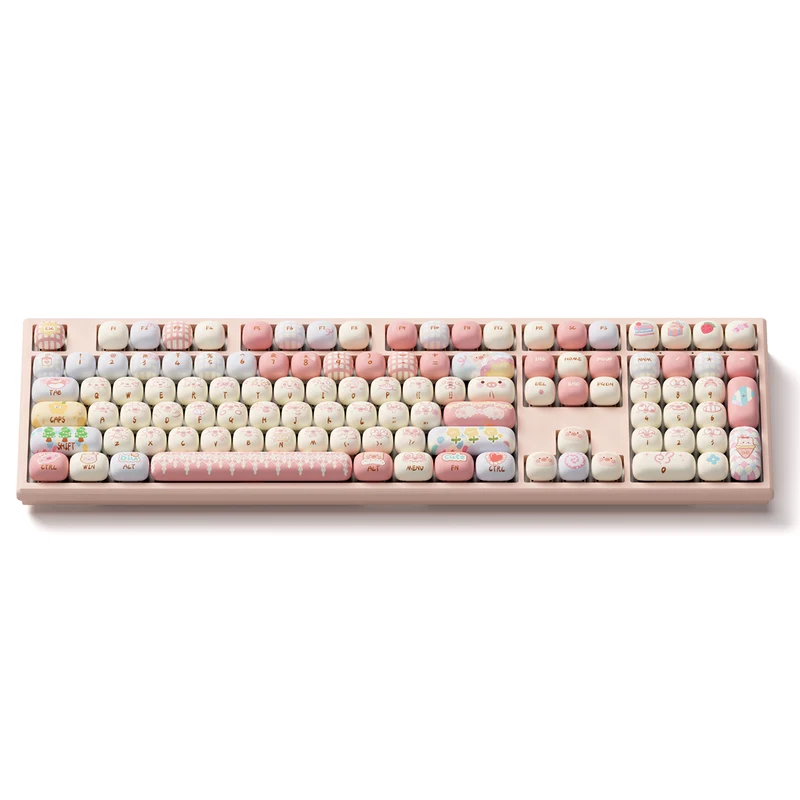 Akko x MonsGeek MG108B Piggy Party Multi-Mode RGB Hot-Swappable Mechanical Keyboard (Akko V3 Piano Pro Switch, Akko Creamy Cyan Switch)