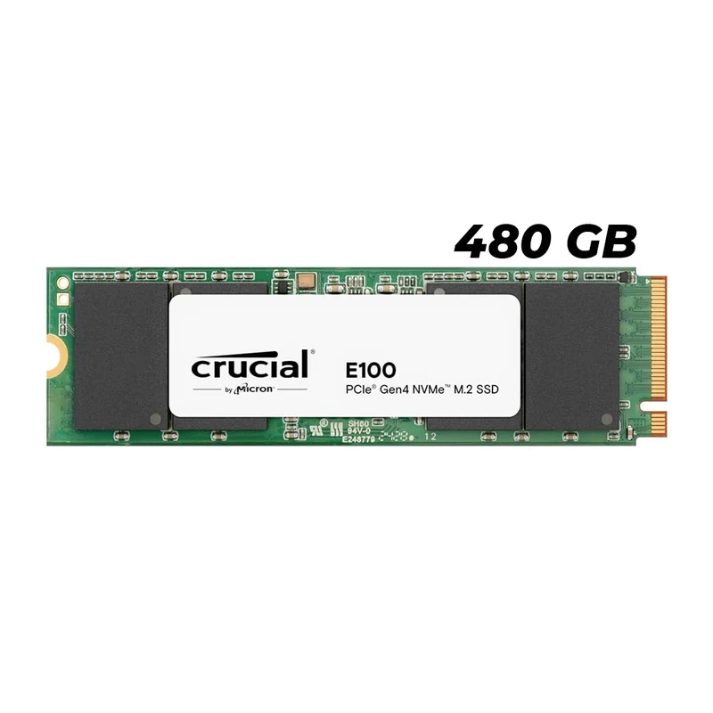 Crucial E100 PCIe Gen4 NVMe 2280 M.2 Internal SSD (480GB, 1TB), (CT480E100SSD8, CT1000E100SSD8)