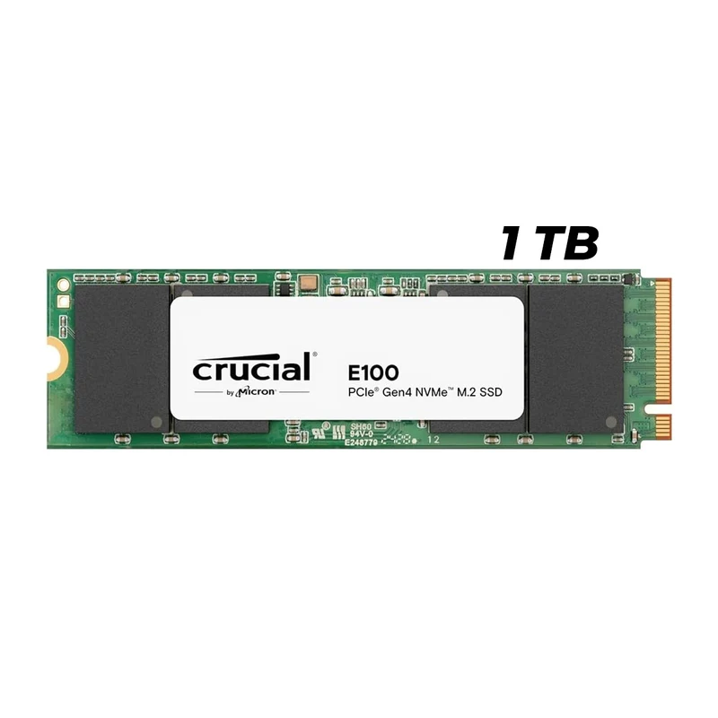 Crucial E100 PCIe Gen4 NVMe 2280 M.2 Internal SSD (480GB, 1TB), (CT480E100SSD8, CT1000E100SSD8)