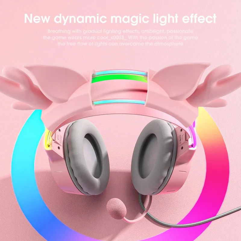Onikuma X15 Pro Gaming Headset with Noise Cancellation Microphone (Pink Antler, Black Cat, Pink Cat)