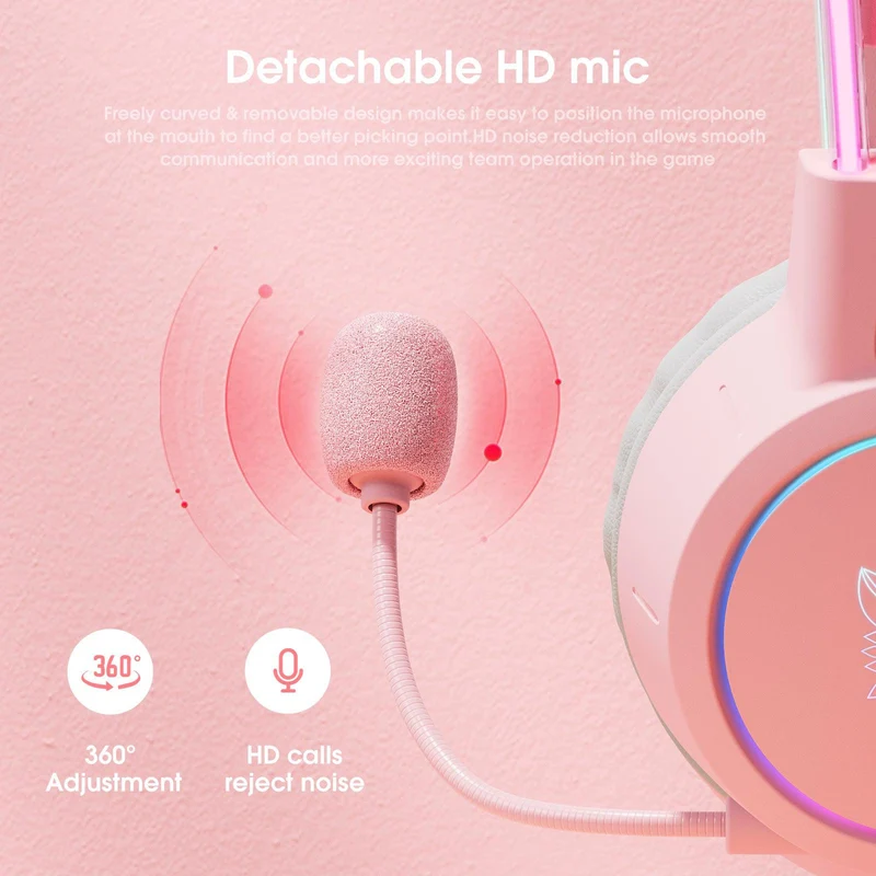 Onikuma X15 Pro Gaming Headset with Noise Cancellation Microphone (Pink Antler, Black Cat, Pink Cat)