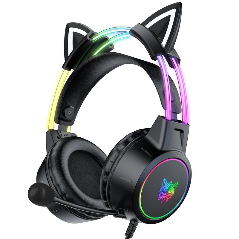 Onikuma X15 Pro Gaming Headset with Noise Cancellation Microphone (Pink Antler, Black Cat, Pink Cat)