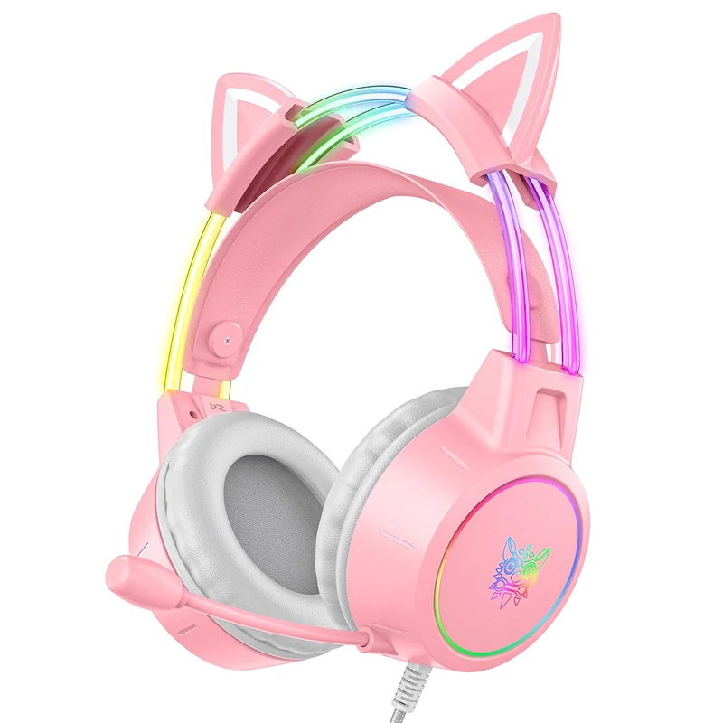 Onikuma X15 Pro Gaming Headset with Noise Cancellation Microphone (Pink Antler, Black Cat, Pink Cat)